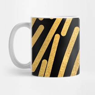 Black Gold colored abstract lines pattern Mug